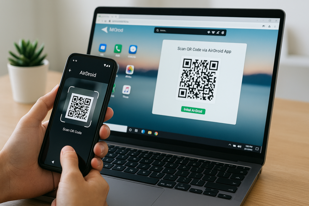 Connecting Android to PC using AirDroid via QR code