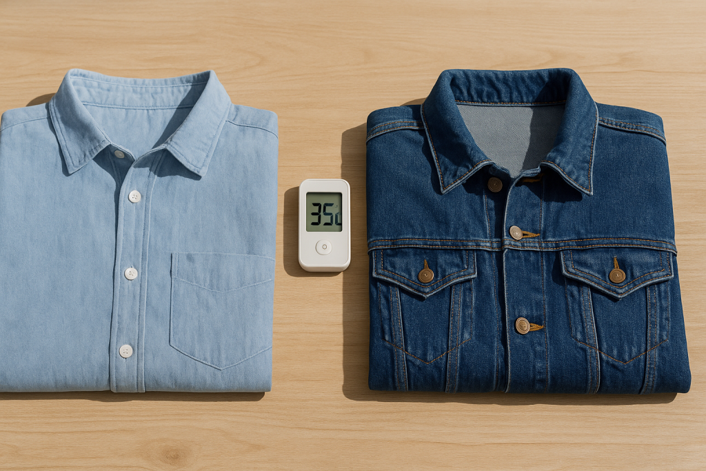 Chambray and denim compared for summer heat comfort