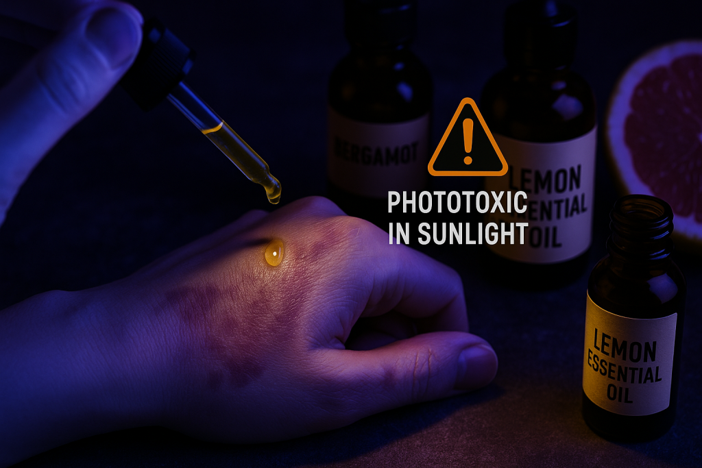 Phototoxic effect of citrus essential oils under sunlight