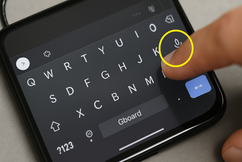 Microphone icon on Android Gboard keyboard