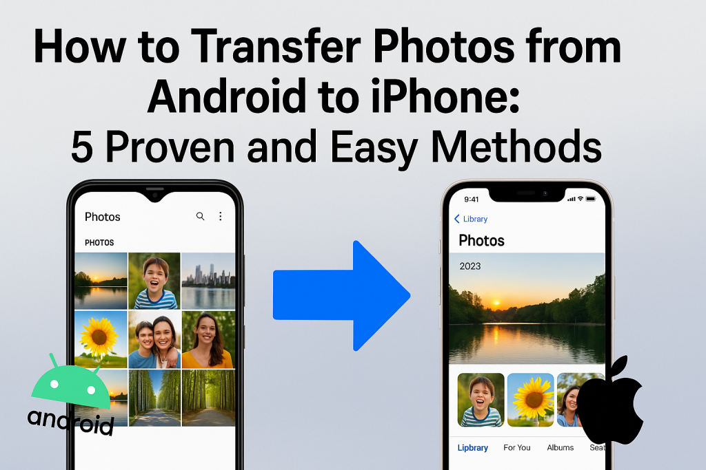 how can i transfer my pictures from android to iphone
