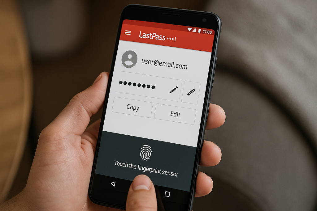 Viewing saved login credentials in LastPass on Android