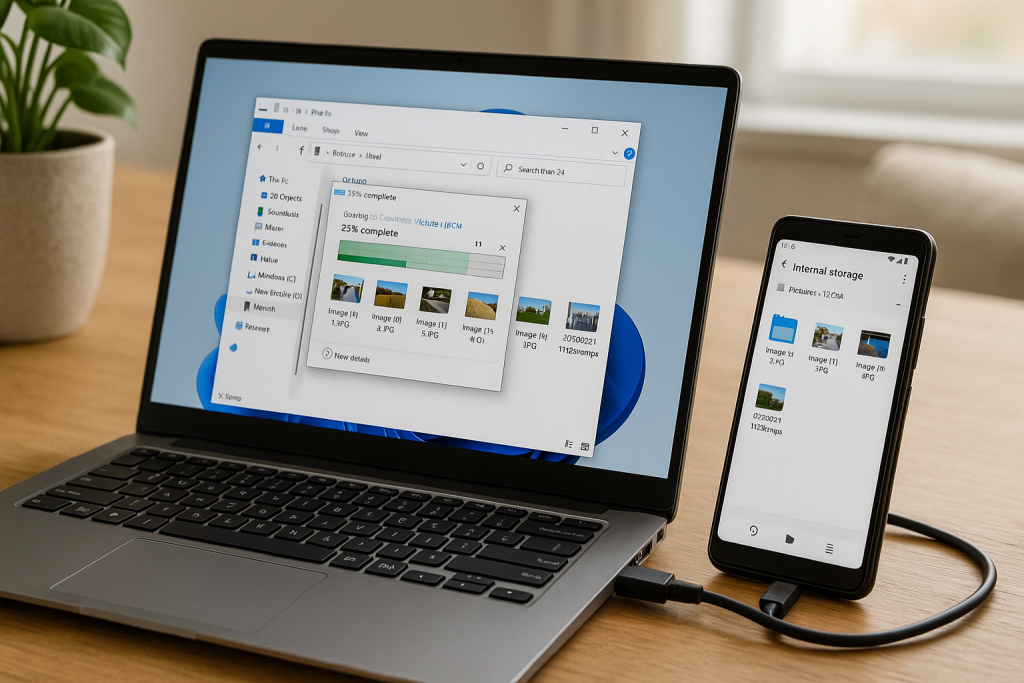 Manual file transfer from computer to Android via USB
