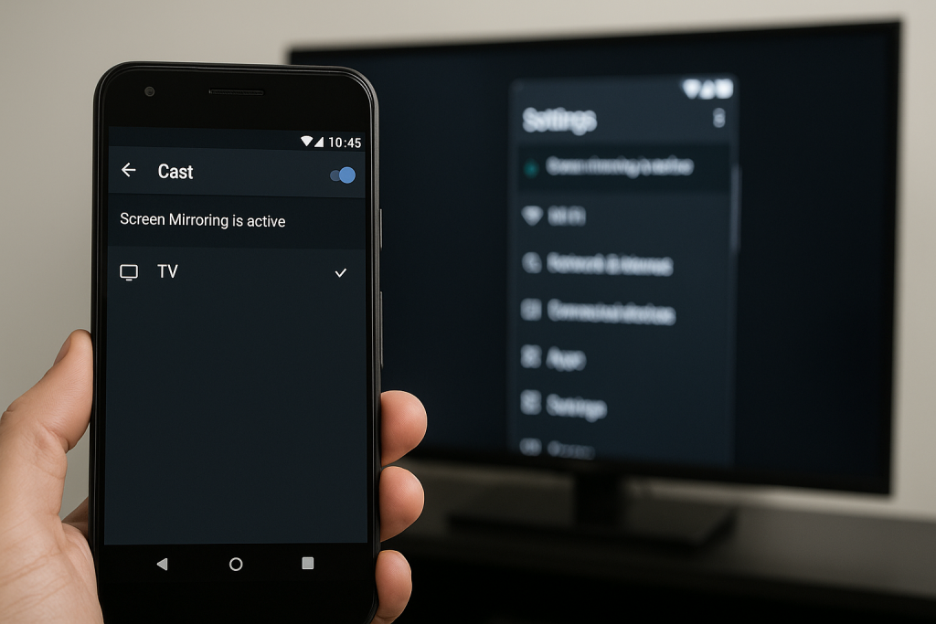 Miracast screen mirroring setting on Android