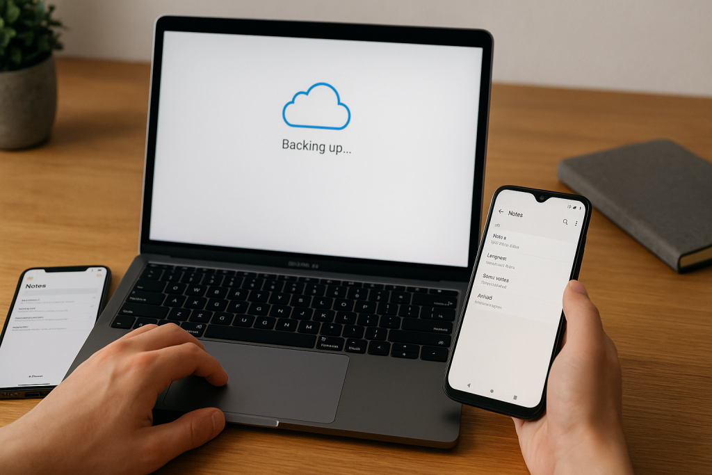User backing up iPhone notes and verifying them on Android