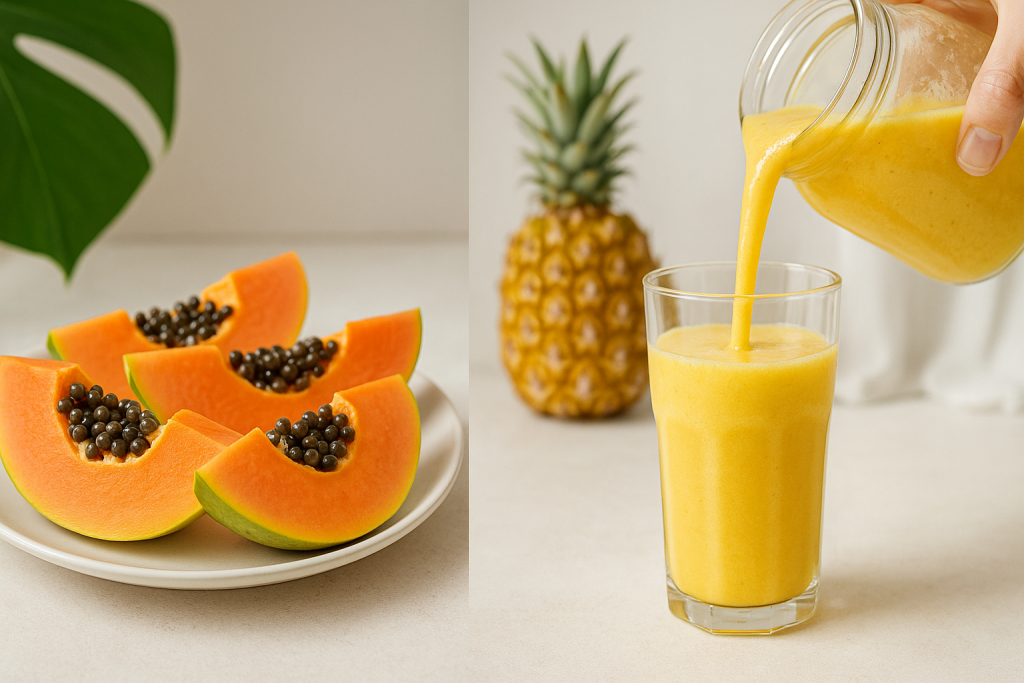 Pineapple and papaya as natural digestive enzyme sources