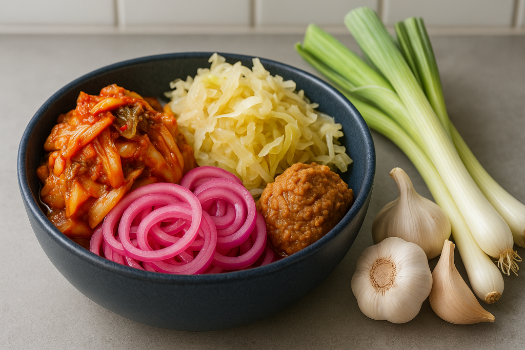 Fermented and prebiotic plant foods for gut health