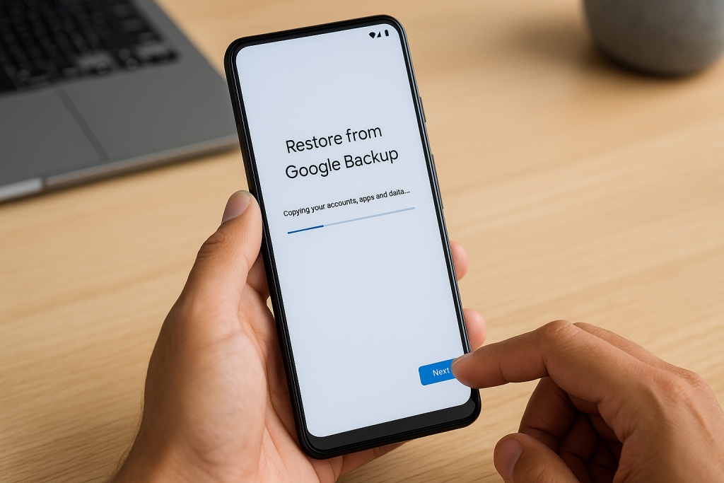 New Android phone restoring data from Google backup during setup