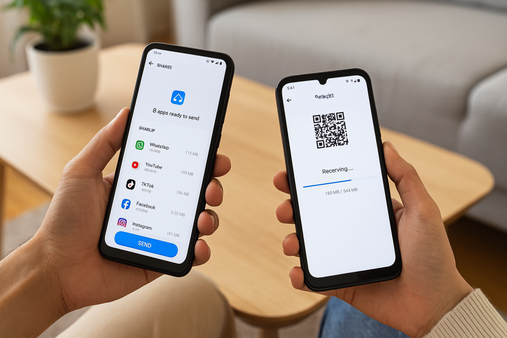 Transferring apps using SHAREit between Android phones