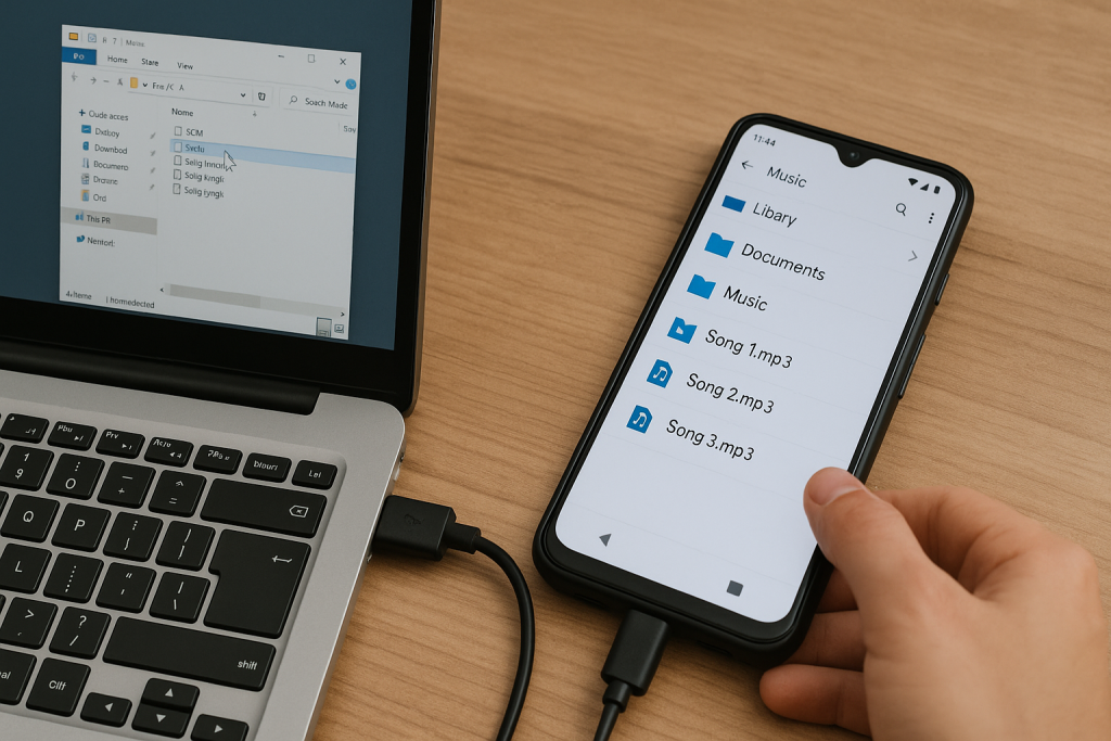 Transferring MP3 files from PC to Android using USB cable