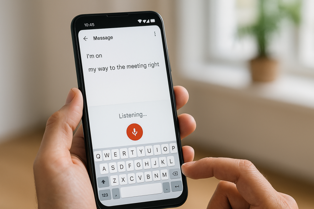 Voice to text in progress on Android phone