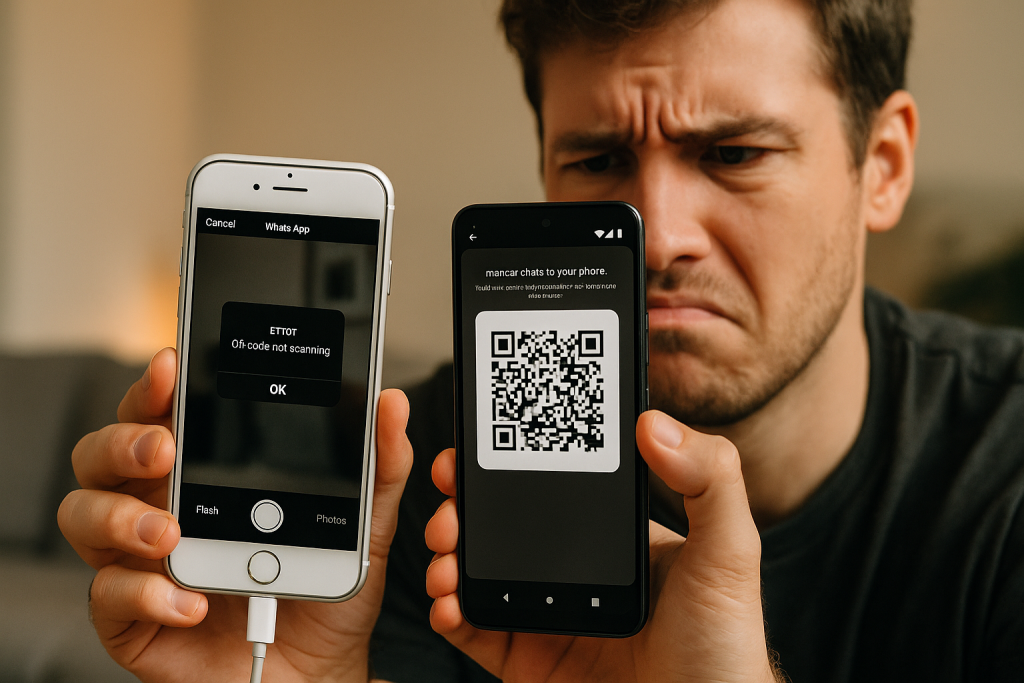 Error while scanning WhatsApp QR code from Android on iPhone