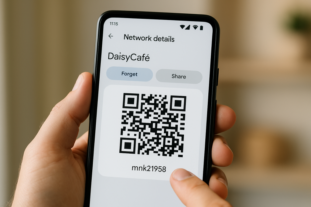 Viewing saved Wi-Fi password with QR code on Android
