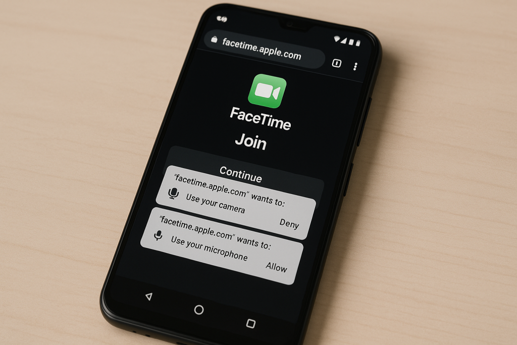 Android phone joining FaceTime call via Chrome browser