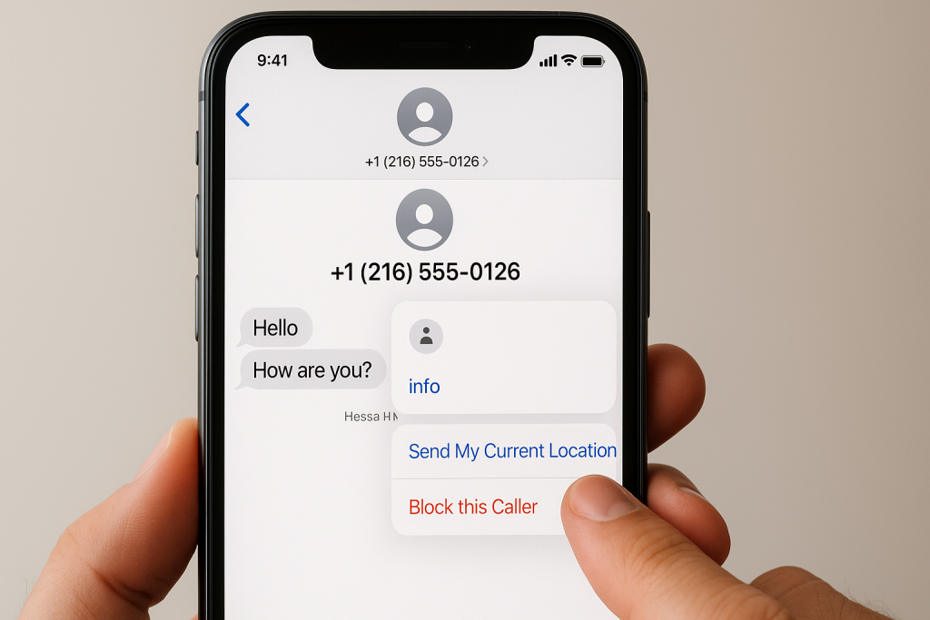 Blocking spam text messages on iPhone via Messages app