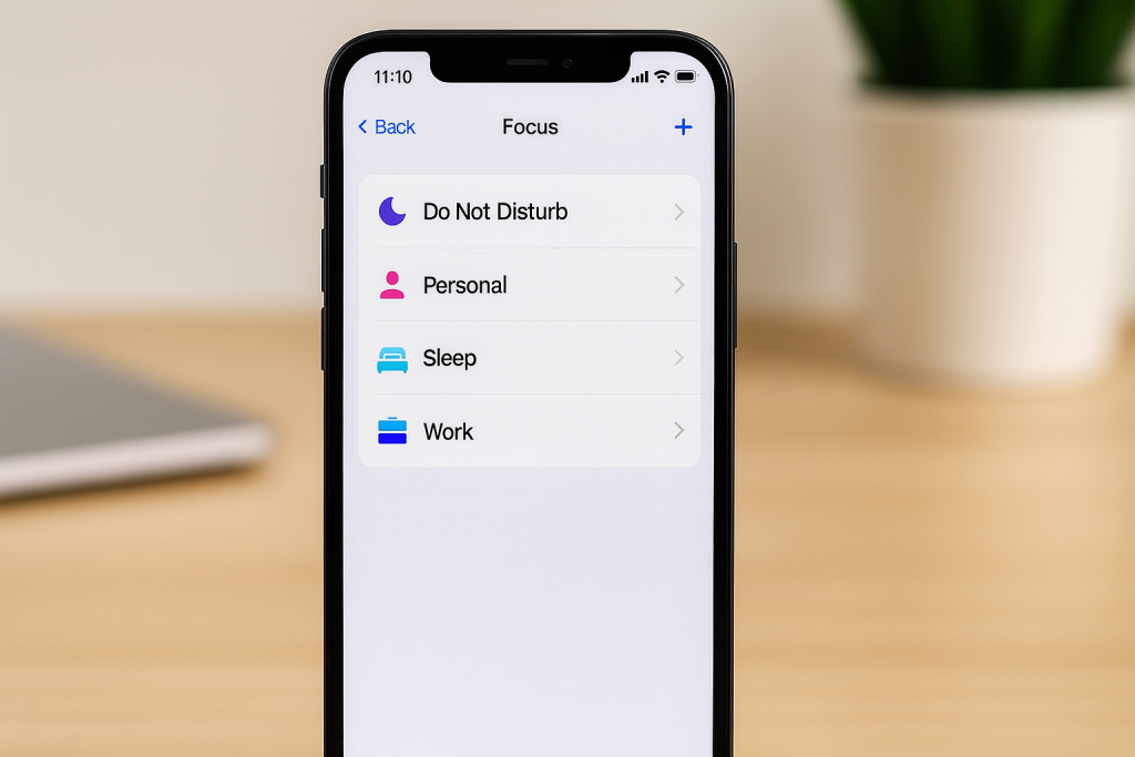 Creating a new Focus Mode on iPhone with custom options