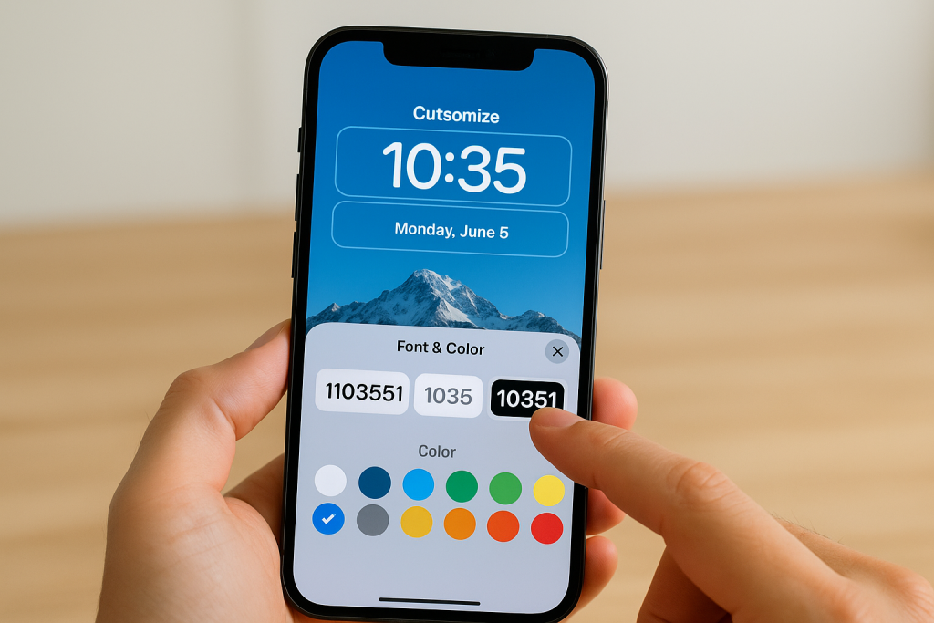 Customizing clock font and color on iPhone lock screen