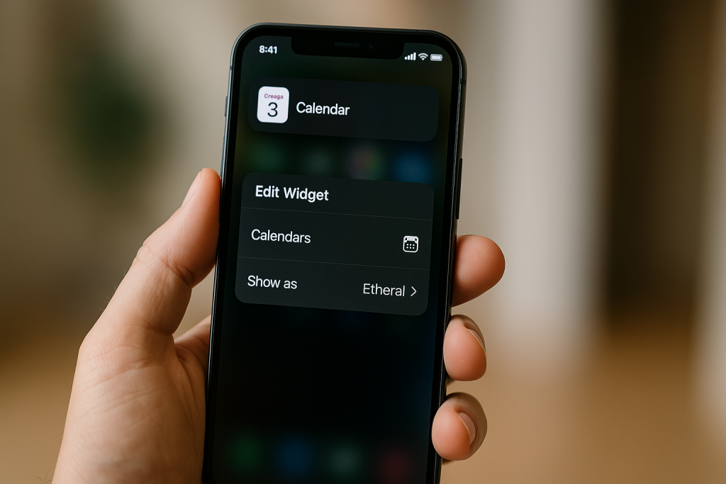 Customizing iPhone calendar widget through edit menu