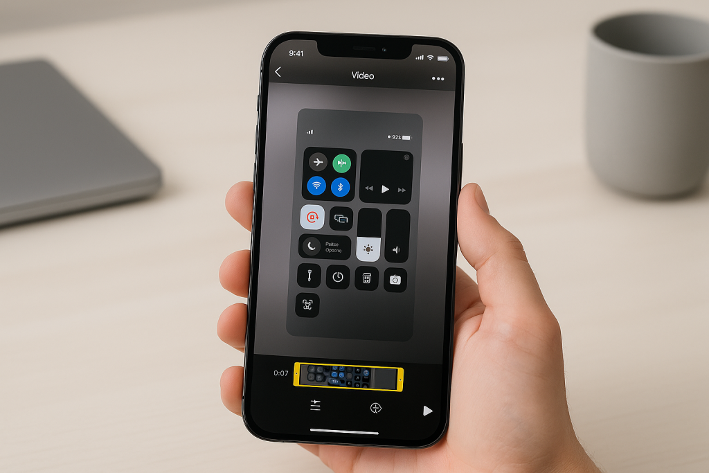 Editing iPhone screen recording video in Photos app
