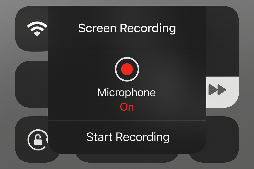 Enabling microphone audio for iPhone screen recording