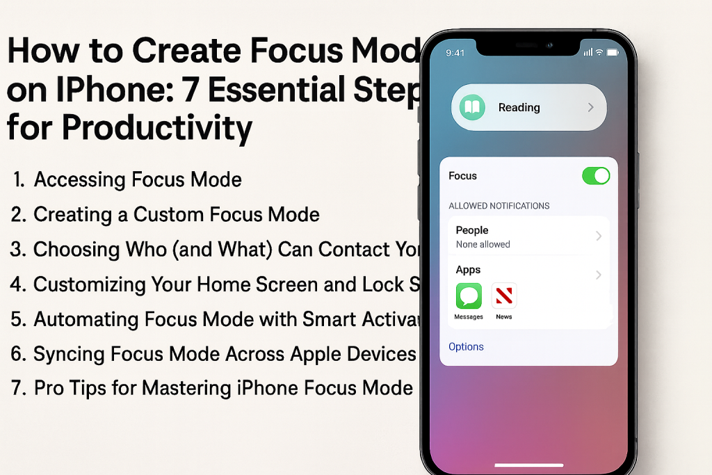 how to create Focus mode iPhone