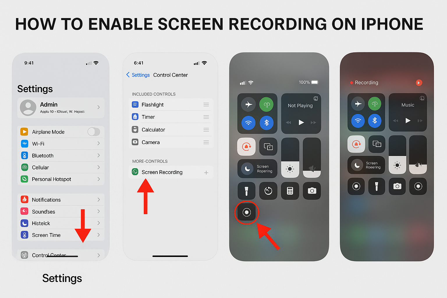 how to enable screen recording iPhone