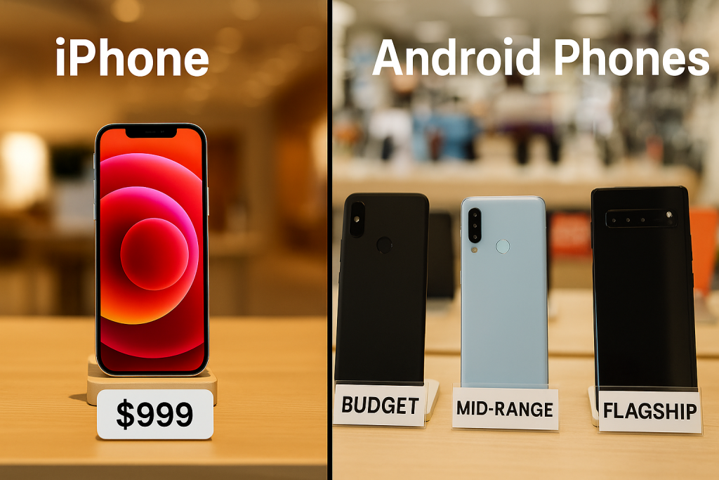 iPhone with high resale value vs multiple Android phones at different price points.