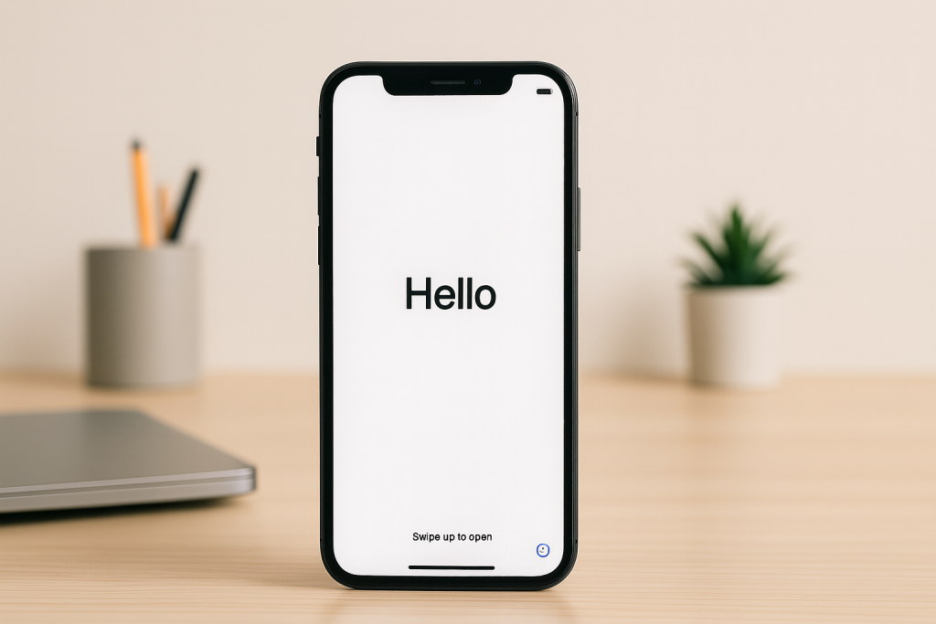 iPhone welcome hello screen after factory reset