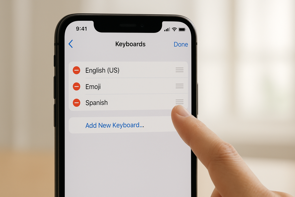 Managing multiple keyboard languages on iPhone