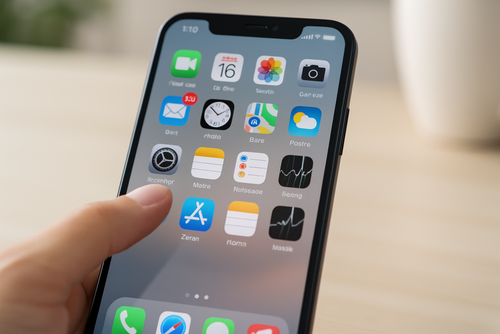 Opening iPhone Settings app to clear Safari history