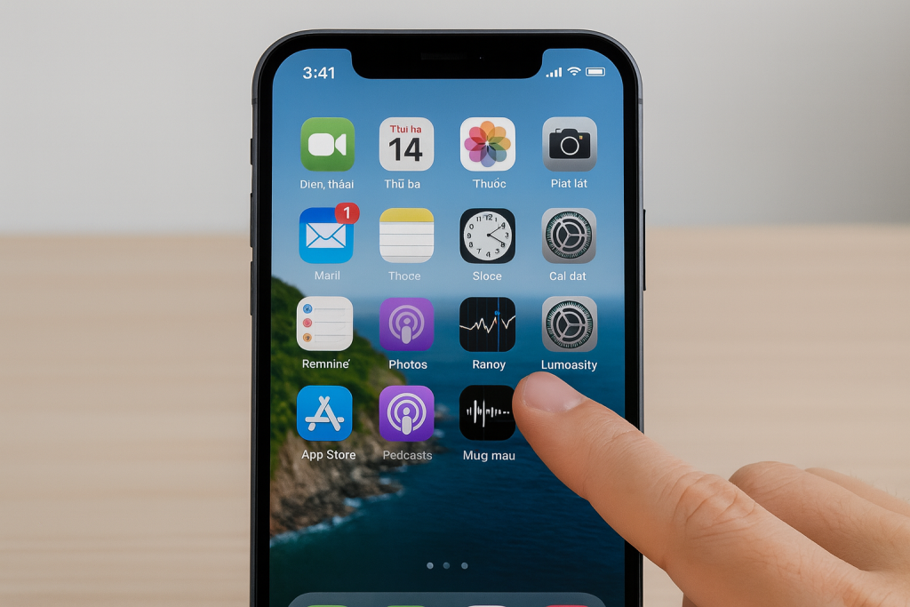 iPhone home screen showing user tapping the Settings app