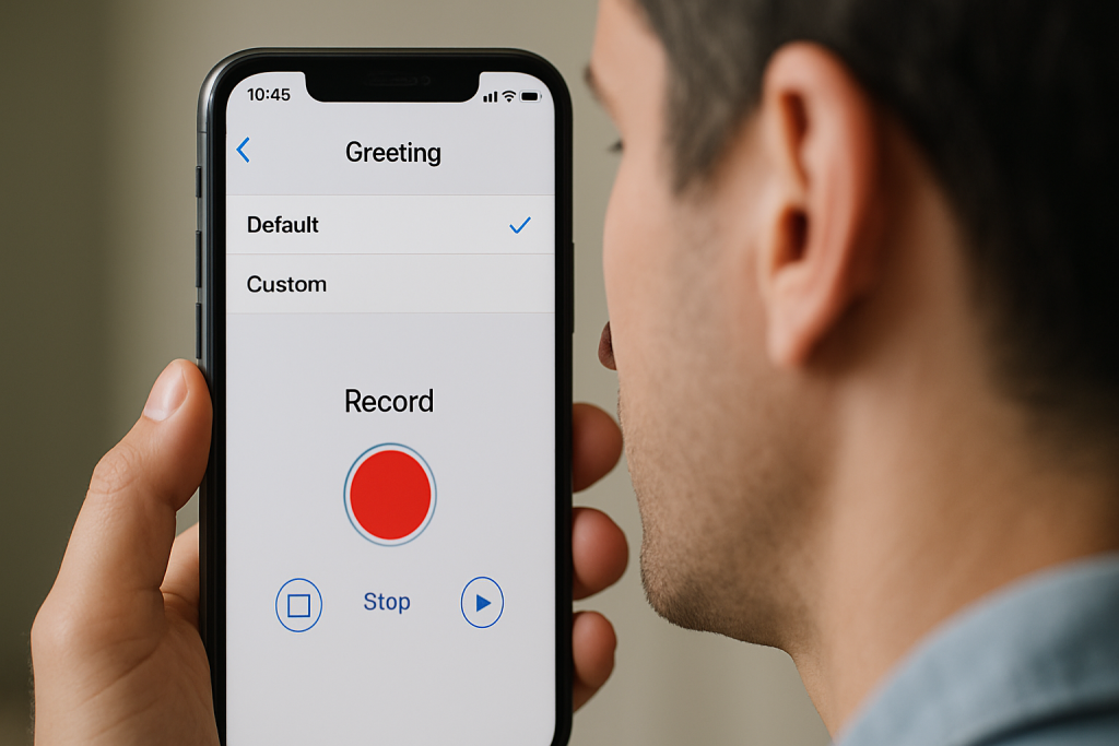 Recording custom voicemail greeting on iPhone