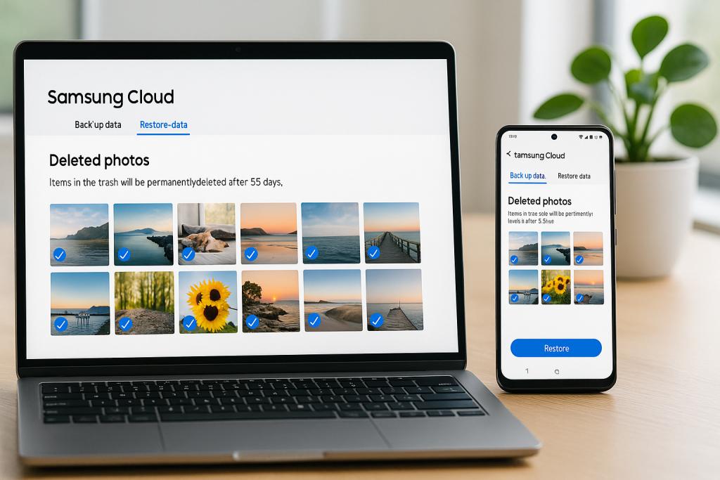 Restoring deleted Android photos from Samsung Cloud backup.