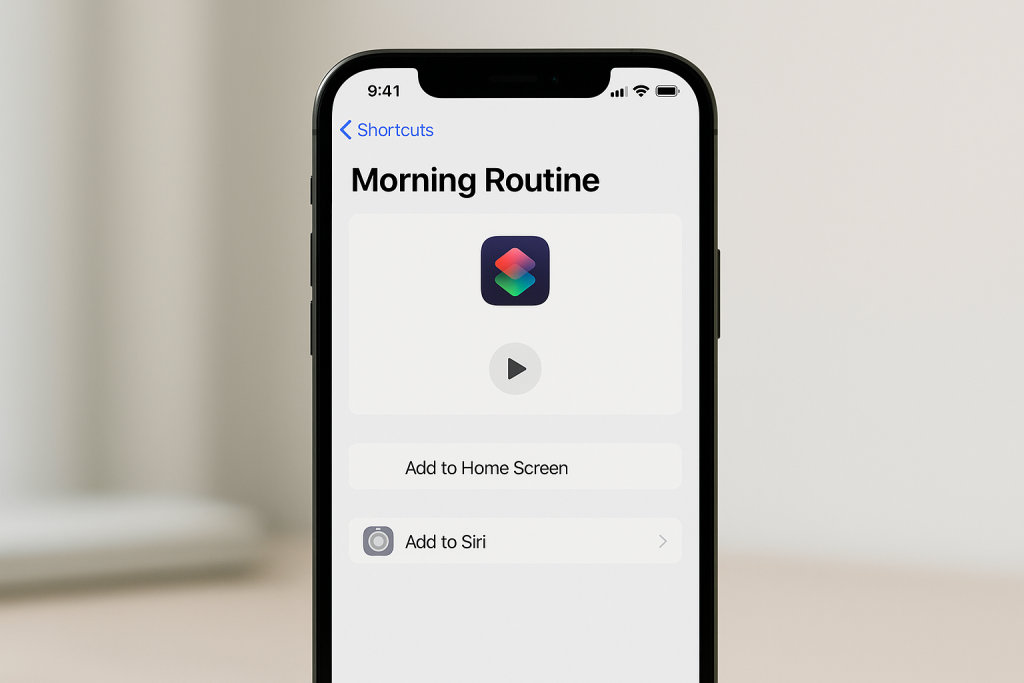 Completed shortcut setup on iPhone ready to run or add to Siri