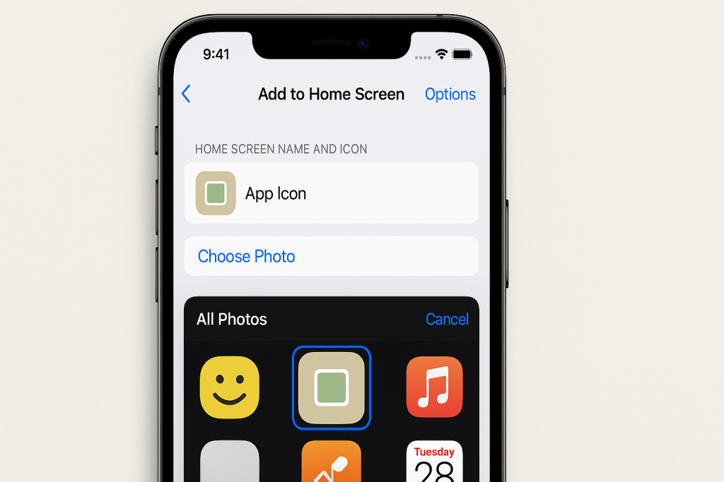 Setting custom app icon on iPhone home screen via Shortcuts