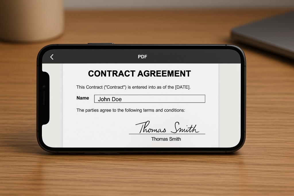 Filling out PDF form and adding signature on iPhone