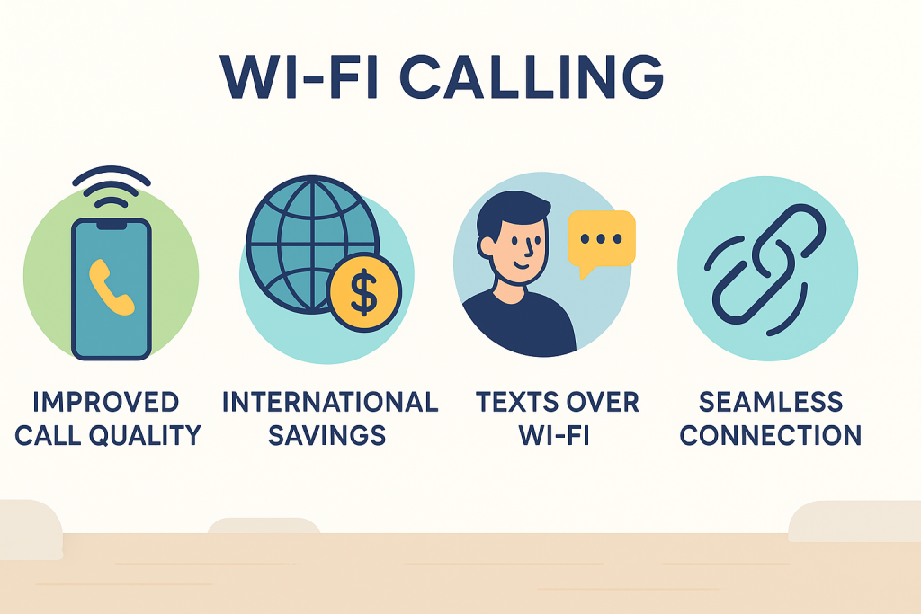 Infographic showing Wi-Fi Calling benefits on iPhone