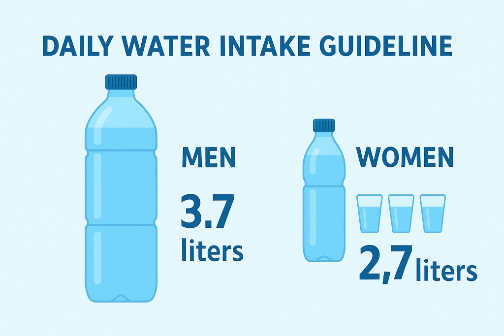 daily water intake guidelines for men and women