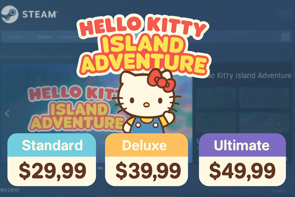 Price comparison of Hello Kitty Island Adventure editions on Steam.