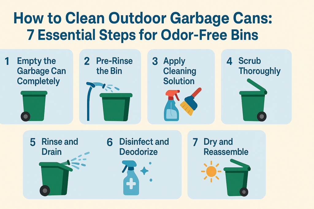 how to clean outdoor garbage can