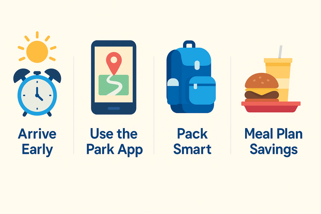 Infographic showing tips to maximize ticket value at Michigan’s Adventure