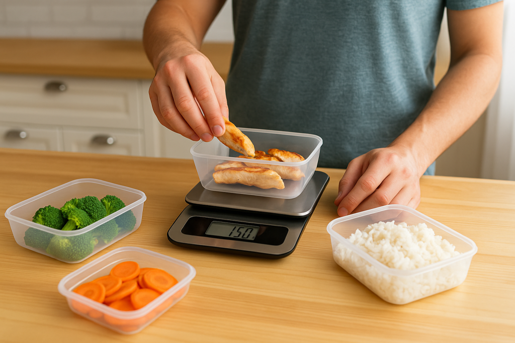 portion control with food scale to break weight loss plateau