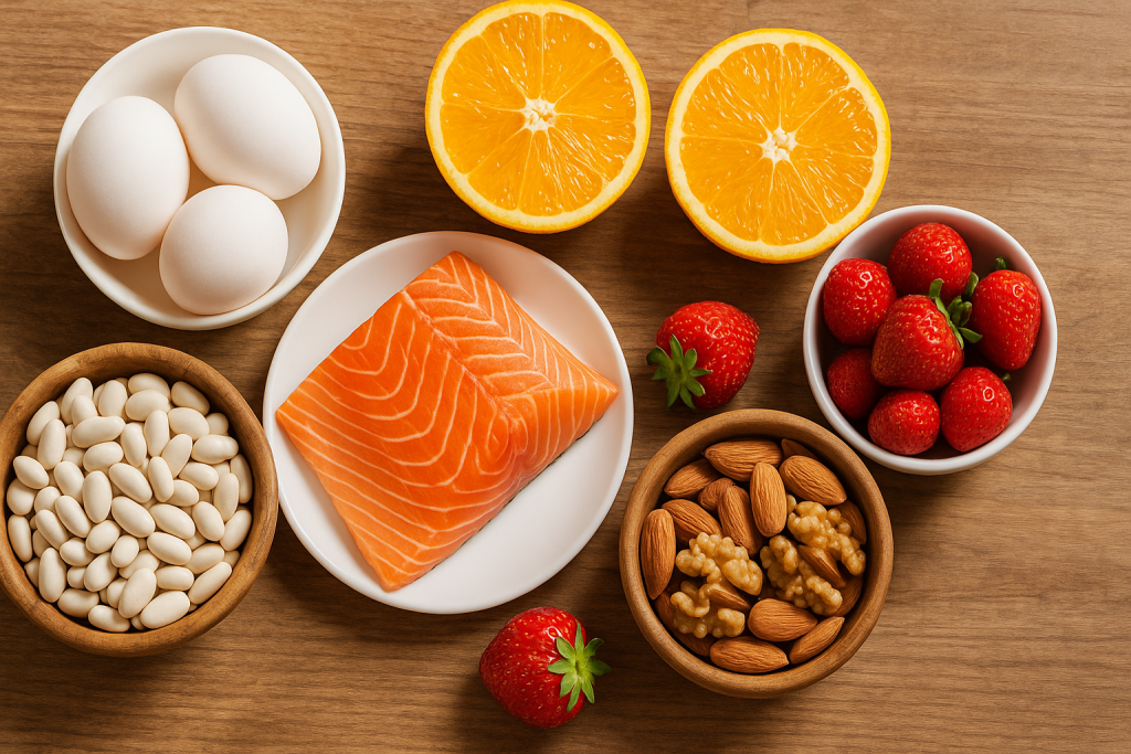 Protein, vitamin C, and omega-3 foods that help firm skin