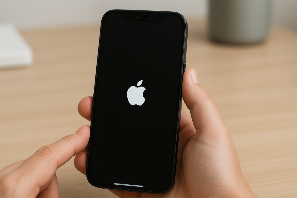 Step 3 holding Side button until Apple logo appears to complete force restart iPhone 12